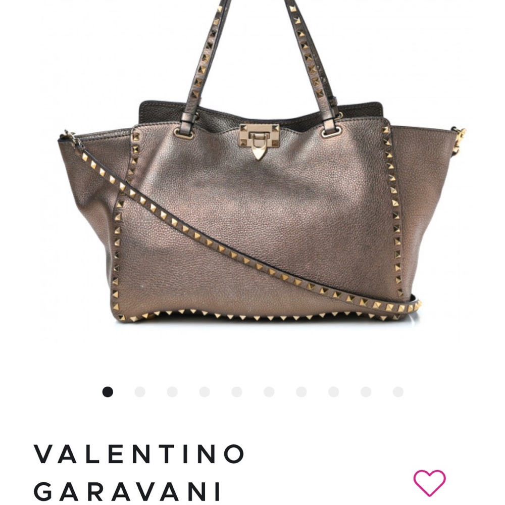 Valentino Garavani Metallic Tote with Gold Studs